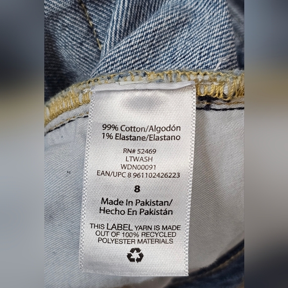 Free Assembly Light Blue Jean Cut Off Shorts, With Raw Hem, Size 8, Like New! - Picture 4 of 5